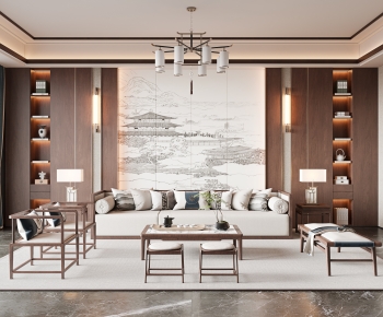 New Chinese Style A Living Room-ID:863534931
