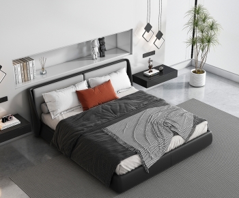 Modern Double Bed-ID:983465913