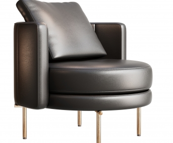 Minotti 现代黑色皮革单人沙发-ID:721508032