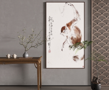 新中式猴子装饰画-ID:768054013