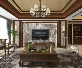 Chinese Style A Living Room-ID:135018829