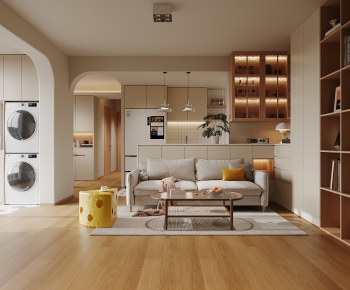 Modern Wabi-sabi Style A Living Room-ID:822222959