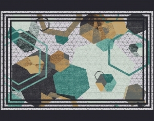 几何艺术抽象地毯-ID:5851401
