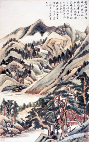 中式国画山水画-ID:915626059
