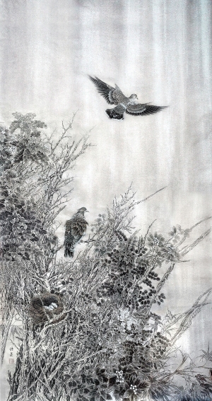 中式国画花鸟画-ID:5855099
