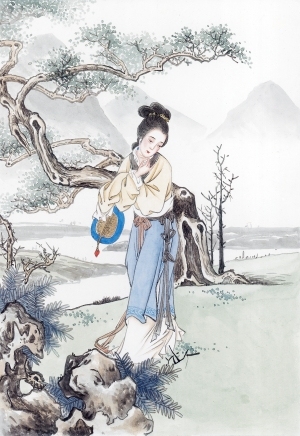 中式人物装饰画-ID:5855132