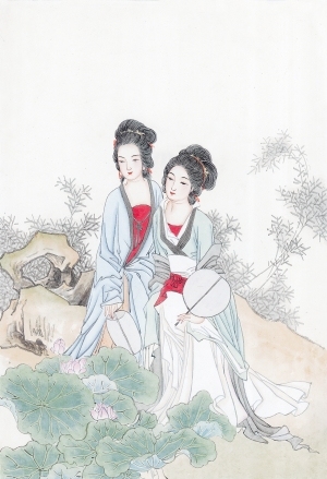 中式人物装饰画-ID:5855181