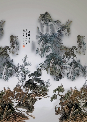 中式国画山水画-ID:694811115