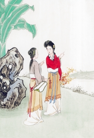 中式人物装饰画-ID:5855228