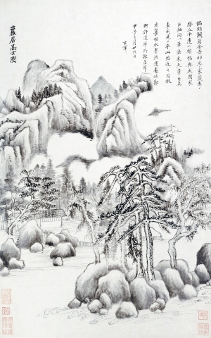 中式国画山水画-ID:5855257