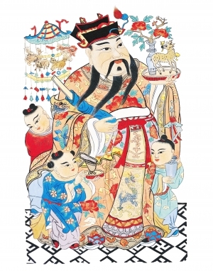 中式人物装饰画-ID:5855302