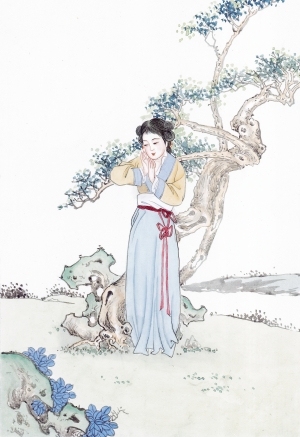 中式人物装饰画-ID:5855427