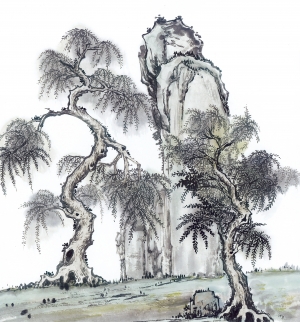 中式国画山水画-ID:275552039