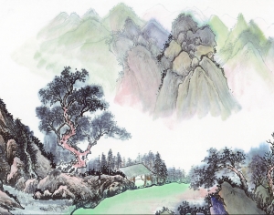 中式国画山水画-ID:876100143