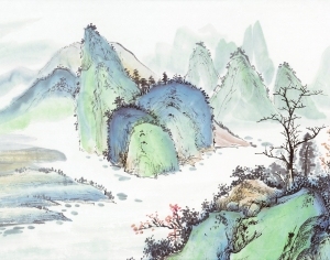 中式国画山水画-ID:5856559