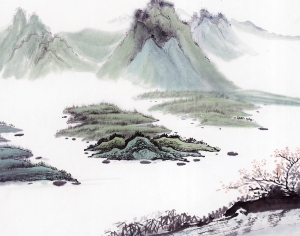 中式国画山水画-ID:5858336