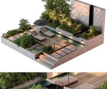 现代户外沙发 庭院景观3D模型