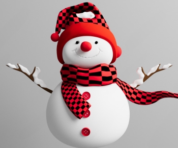 现代圣诞节雪人毛绒玩具-ID:255292894