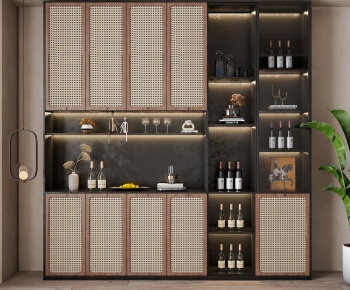 Wabi-sabi Style Wine Cabinet-ID:145540262