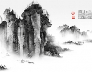 新中式风景装饰画-ID:5864337