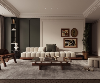 Wabi-sabi Style A Living Room-ID:874032971