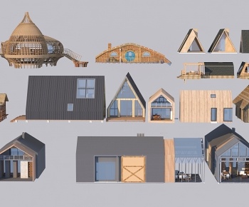 现代小木屋 小型公共建筑3D模型