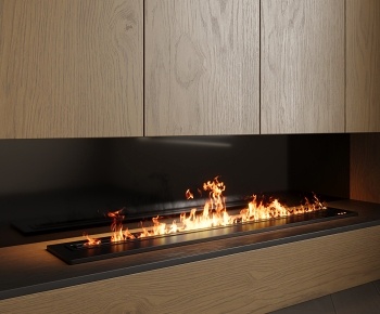现代壁炉 电子火焰3D模型
