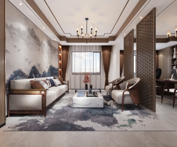 New Chinese Style A Living Room-ID:621232031