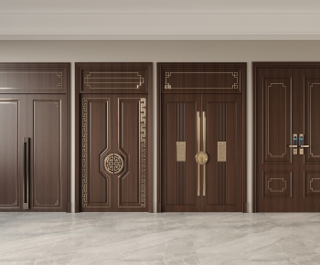 New Chinese Style Double Door-ID:522948989