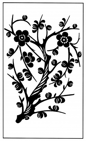 中式古典花纹凹凸黑白-ID:5866945