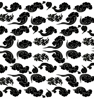 中式古典花纹凹凸黑白-ID:5866971