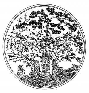 中式古典花纹凹凸黑白-ID:5867016