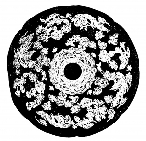 中式古典花纹凹凸黑白-ID:5867062