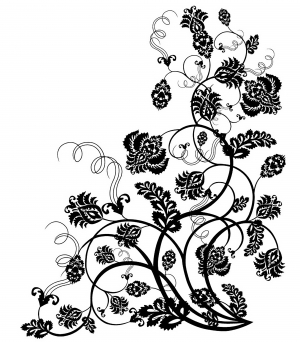 中式古典花纹凹凸黑白-ID:255462882