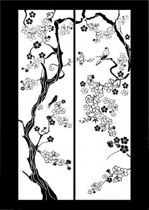 中式古典花纹凹凸黑白-ID:5867355