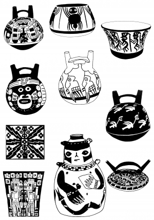 中式古典花纹凹凸黑白-ID:5867395
