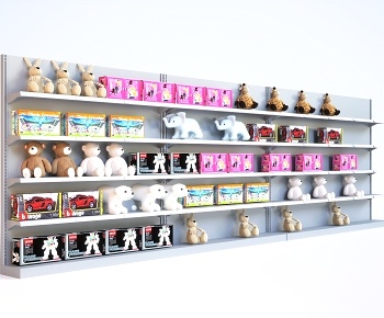 现代超市货架 儿童玩具3D模型