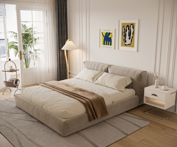 Modern Double Bed-ID:985702041