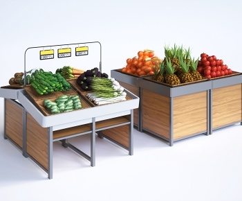 现代超市货架 蔬菜3D模型