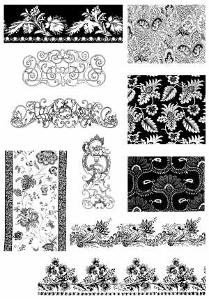 中式古典花纹凹凸黑白-ID:5867462