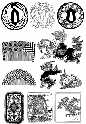 Chinese Style Classical StyleBump Black And White