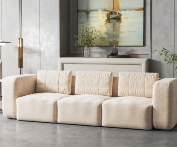 Simple European Style Three-seat Sofa-ID:694620639