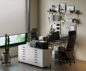 Nordic Style Office Desk And Chair-ID:135591041