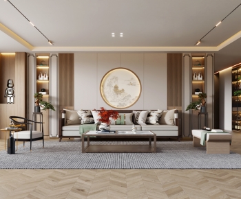 New Chinese Style A Living Room-ID:280406004