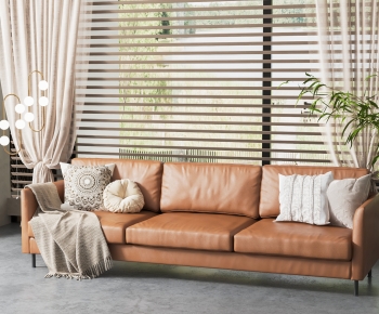 Modern Simple European Style Three-seat Sofa-ID:657931095