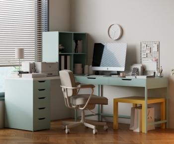 Nordic Style Computer Desk And Chair-ID:564001084