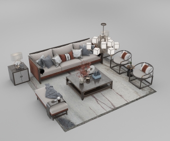 New Chinese Style Sofa Combination-ID:633935936