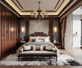 New Chinese Style Chinese Style Bedroom-ID:798126947