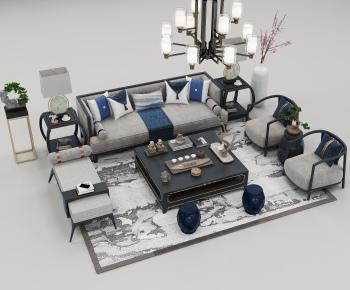 New Chinese Style Sofa Combination-ID:714725972
