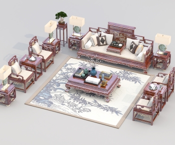 New Chinese Style Sofa Combination-ID:709825042